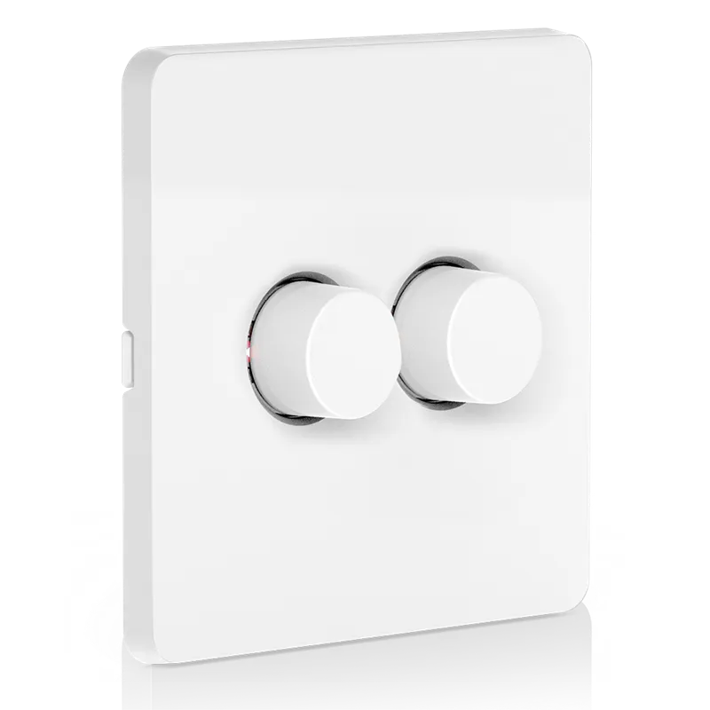 AOne Wireless Battery Rotary Dimmer 2 Gang