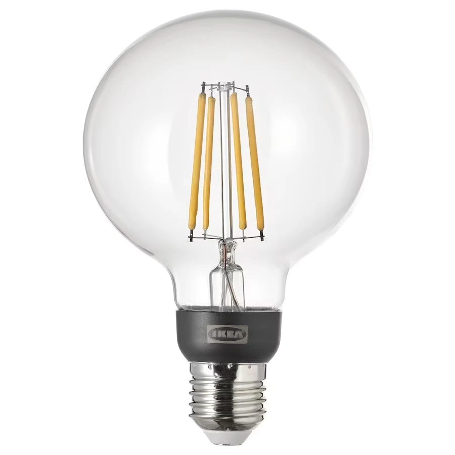 Tradfri LED bulb E27 G96 470 lumen WW clear, dimmable