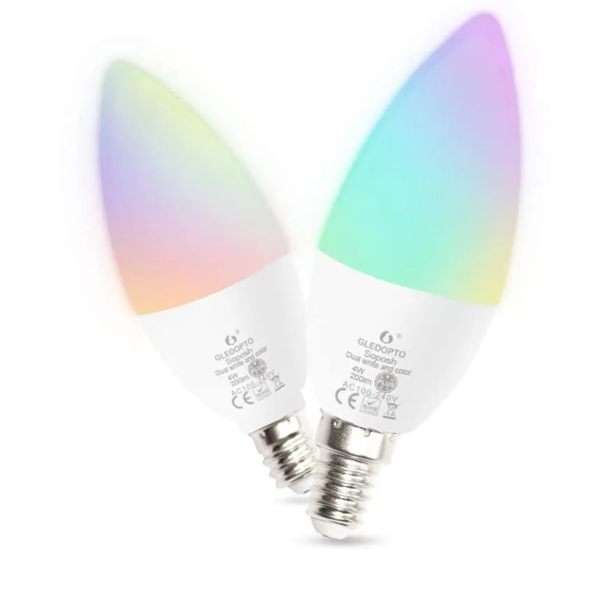 4W Dual White And Color Candle Bulb Plus