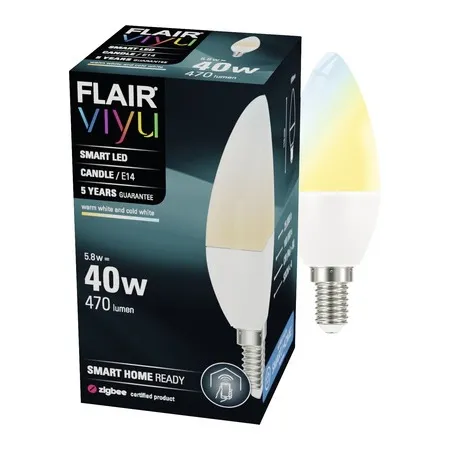 FLAIR Viyu Smart LED Candle CCT E14 6W 470 lm