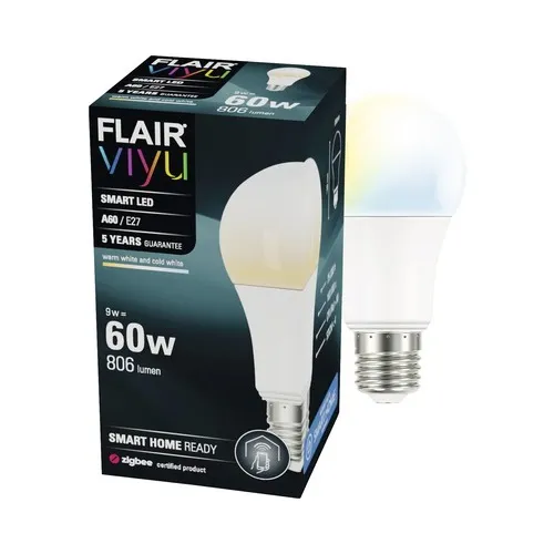 FLAIR Viyu Smart LED A60 CCT E27 9W 806 lm