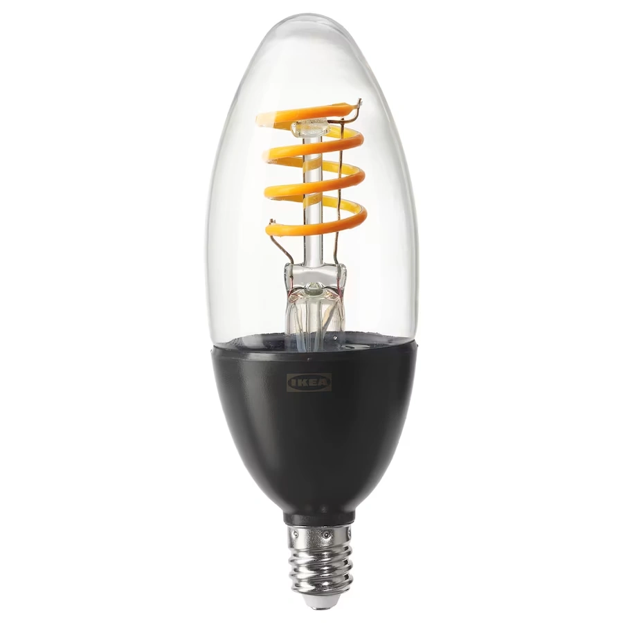 Tradfri LED bulb E12 250 lumen WW clear, dimmable