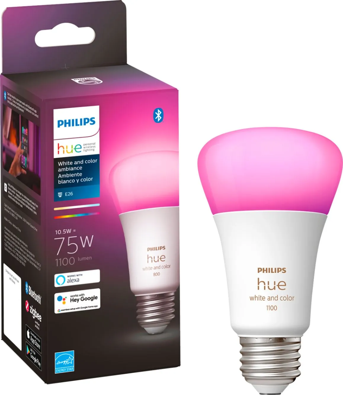 Hue White and Color Ambiance A19 E26 1100lm