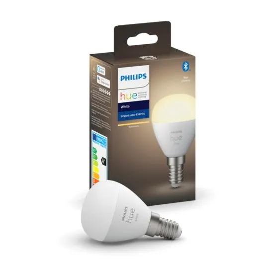 LOT 2x Ampoule à intensité variable LED Philips Hue WHITE P45 E14