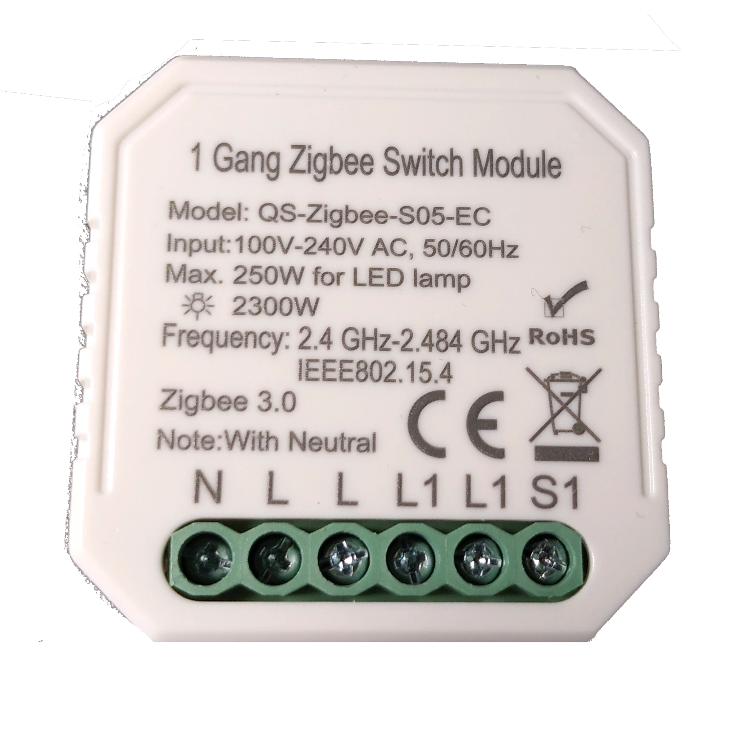 1 Gang Power Monitoring Switch Module with Neutral