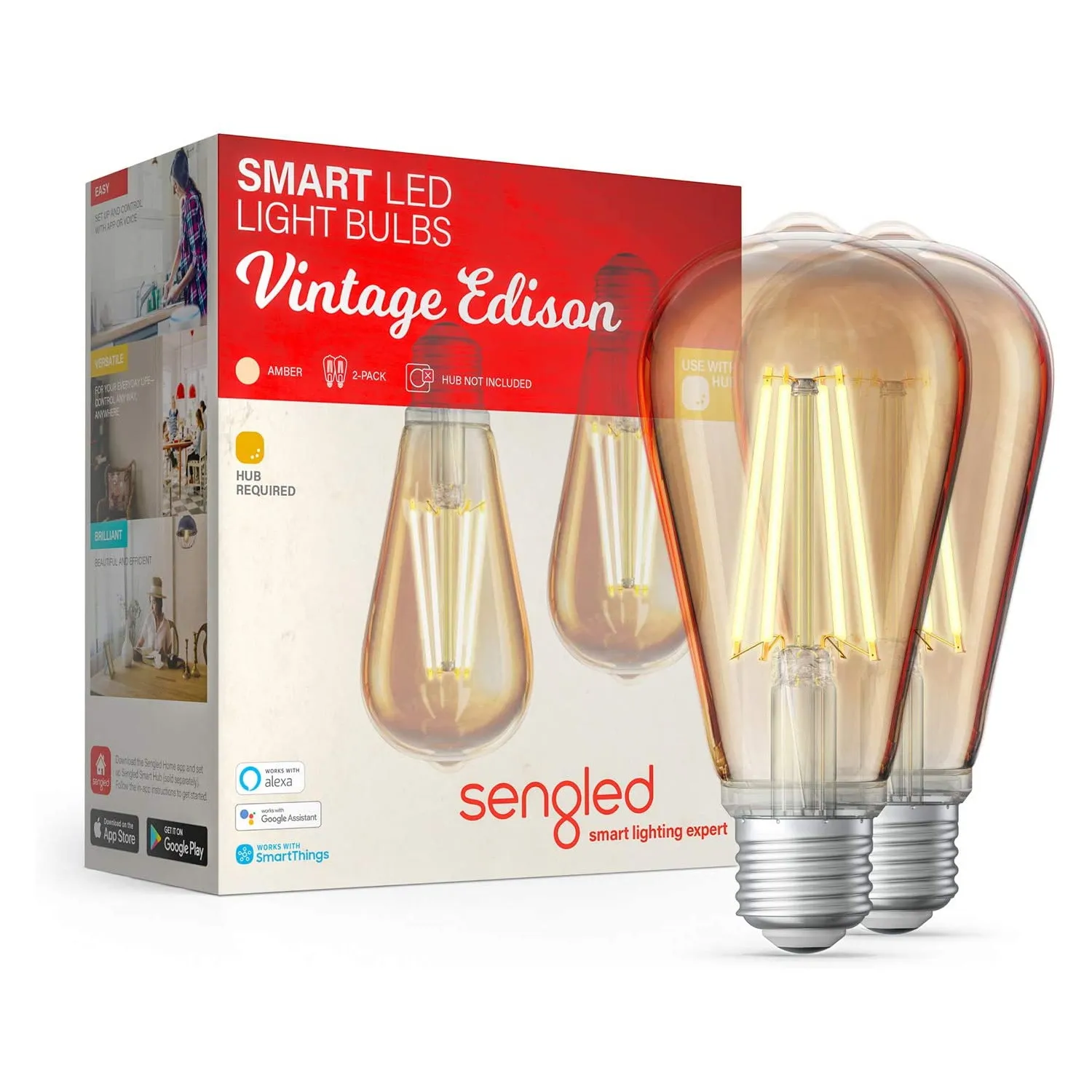 ST19 Amber Vintage Edison E26 Bulb