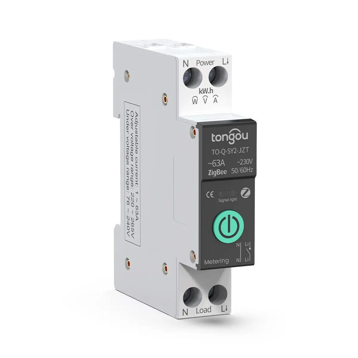 DIN Rail Circuit Breaker 63A with Over Current Protection and Power Monitoring