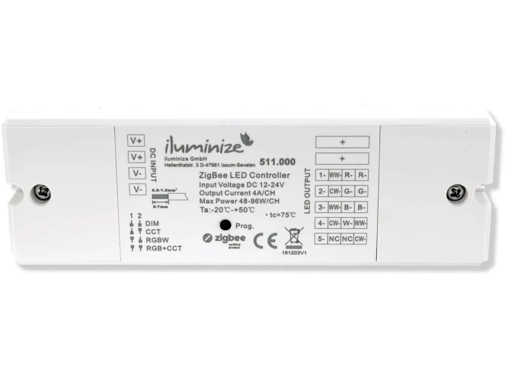 LED-controller, 4 channel 5A, RGBW LED